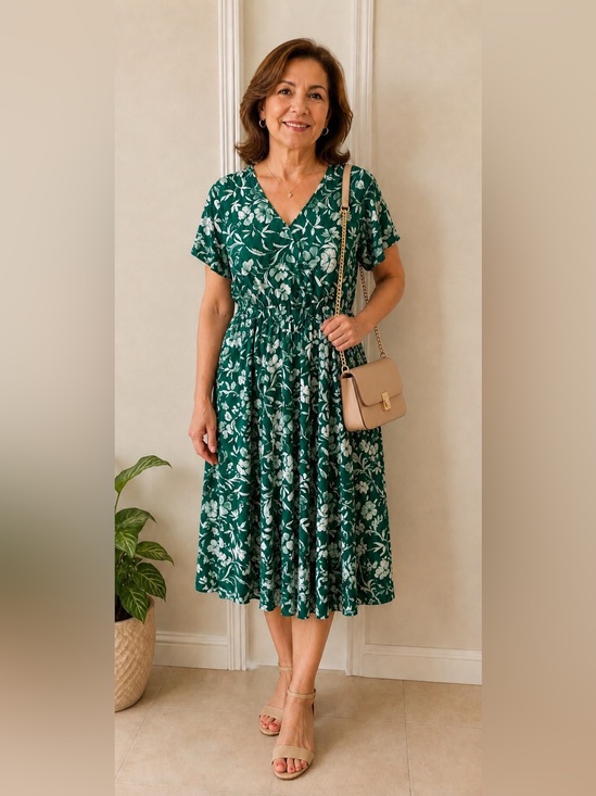 Dresses & Skirts - Adrianna Papell Ladies' Faux Wrap Dress (Green)